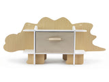 Keezi Dinosaur Kids 2-Tier Children's Bookcase Wooden with with Fabric Drawer, Toddler FURNI-C-DNS-GN