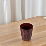 Rustic Wooden Look Trash Can Brown PP Versatile Use for Home and Office V1370-AZ4-08562