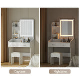 Artiss Dressing Table Set Stool Led White Doria FUR-V-DRESS03-LED-WH-AB