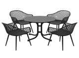 Gardeon 5PCS Outdoor Dining Set Table and Chairs Patio Furniture Garden Diamond Black ODF-DIN-5STFD-130-BK