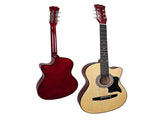 Karrera 38in Cutaway Acoustic Guitar with Carry Bag - Natural CC38-NAT
