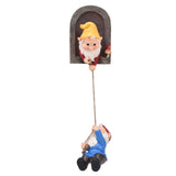 Garden Tree Gnome Statue Resin Colorfast Tree Climbing Elf Sculpture for Yard Outdoor V1294-YM0718-3111210479111