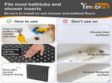 Non-Slip Bathtub Mat with Drain Holes and Strong Suction Cups, Machine-Washable Shower Mat for V1189-LC-AMZ-00298