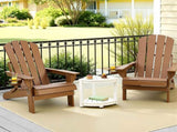 Gardeon Outdoor Table and Chairs HDPE Folding Adirondack Beach Chair Patio Furniture FF-BEACH-3HEFD-BR