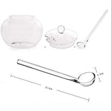 Large Transparent Glass Spice Jars with Lid and Spoon, 350ml Round Kitchen Storage Containers for V1370-AZ4-19617