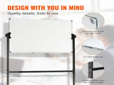 91.5x61cm Rolling Magnetic Whiteboard, Double-sided Mobile Whiteboard, Adjustable Height Dry Erase V952-BBYCDL3624ABSW8OMV0
