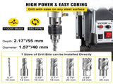 Magnetic Drill, 1100W 1.57" Boring Diameter, 2697lbf/12000N Portable Electric Mag Drill Press with 7 V952-JBLJC6PCS220VYTT5V3
