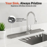 Kitchen Sink Faucet Mat, 30in Extra Long Foldable Silicone Faucet Guard & Splash Guard, 2026 V1258-DP02-F-397