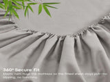 4 Piece Ultra Soft Bamboo Breathable Sheet Set -Hotel 2000TC Breathable Bed Sheets Set with 40 V1317-BAMBOO-AUSK-4JT-SILVER-GREY