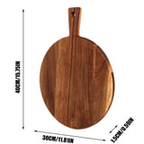 16" Round Wooden Chopping Board Pizza & Serving Board for Meat, Cheese & Bread Natural Wood V1370-AZ4-16685