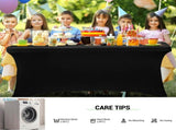 2 Piece Stretch Tablecloth Spandex Black, 183 x 75 x 75 cm V1237-ZY-818-132