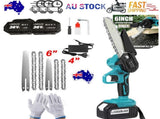 4" 6" Chainsaw Cordless Rechargeable Wood Cutter Saw Chain Saws Electric New V201-CSFDZ0036BU2