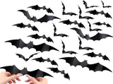 Halloween Bat Wall Stickers - Removable Spooky Decor Decals V1192-GMCS-0827-005