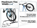 Weisshorn 4-in-1 Bike Parking Stand Vertical Floor Storage Rack for 24"-27.5" Bicycles, Adjustable BIKE-STD-BK