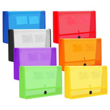 3/7Pcs Plastic Envelopes, Expanding File Folder with Elastic Closure Transparent File Organizer with V1366-AZ2-W-15105