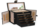 CARLA HOME 6-Layer Large Jewelry Box for Women withDrawers, Mirror, Lock, Necklace Hooks & Side V178-36225