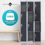 12-Door Locker for Office Gym Shed School Home Storage - Padlock-operated V63-839021