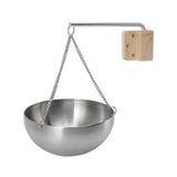 Sauna Bowl Stainless Steel Hanging Aromatherapy Oil Cup with Wooden Block for Sauna Room L 20cm V1294-YM0717-3111220240211