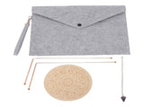 Dowsing Rods Kit Copper Divining Rod Pendulum Pendant Divination Mat for Ghost Hunting Water V1294-YM0901-3111240239411