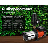 Giantz Garden Water Pump High Pressure 1800W Multi Stage Tank Rain Irrigation Black PUMP-ST5-1800W-TPC