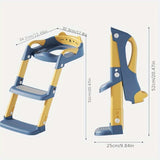 children's toilet trainer, toilet assistance ladder, portable toilet seat, PVC cushion, foldable V1102-113-40869-PNK-PVC