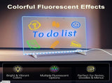 LED Light Up Drawing Board with 7 Highlight Markers & Stand, Erasable Acrylic Message Board for Kids V1107-CS-ETSGFGB