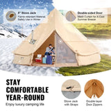 Canvas Bell Tent, 4 Seasons 7 m/22.97 ft Yurt Tent, Canvas Tent for Camping with Stove Jack, V952-FBZXZP7MMGBZ9SSOBV0