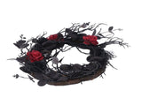 Halloween Wreath Dead Black ABS Artificial Branches Design with Red Flower Door Wreath Garland for V1294-YM0717-3115220080811