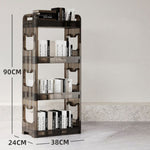 SOGA 38x24cm Black 3 Tier Bookshelf & Cosmetic Storage Organizer Trolley Rack BOOKSHEDARK4