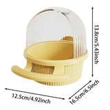Bird Feeder No Mess Feeder for Cage with Water Dispenser, Semi Enclosed Dome Design Prevents V1369-AZ3-W-15207