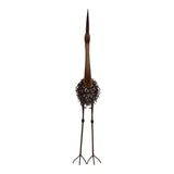 Rust Crane Bird 'Looking Up' Statue 38cm V637-71659CRN