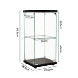 Stacked Display Cabinet Collection Storage Tempered Glass 2 Tier With Lock Black DBOX1002-2-BK