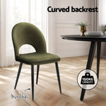 Artiss Dining Chairs Set of 2 Velvet Hollow Green MO-DIN-C-01-VEL-GNX2