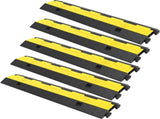 Cable Protector Ramp, 5 Packs 2 Channels Speed Bump Hump, Rubber Modular Speed Bump Rated 11000 LBS V952-DLBHQXSLX5PCSZUIBV0