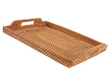 Wicker Serving Tray Hand Woven Rattan Rectangular Serving Tray with Handles for Breakfast Drinks V1294-YM0901-3118230400211