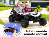 Rigo Kids Ride On Car Electric Toys Cars Headlight Music Remote Control Pink RCAR-UTV-2S-PK