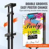 Poster Stand, Adjustable Height Up to 75", Double-Sided Heavy Duty Pedestal Sign Holder, Floor V952-HBJJSDZ475YCPRZ6SV0