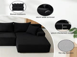 Artiss Modular Sectional Sofa Bed Convertible L-Shaped Couch with Deep Seat for Living Room SB-B-SOFA-L-BK-AB