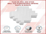 Tiles 3D Peel and Stick Wall Tile Herringbone White 10 Sheets V63-837091