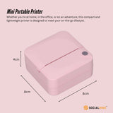 Portable Mini Printer Pink - Inkless Bluetooth Phone Pocket Thermal Printing V238-SUPDZ-40837961810000