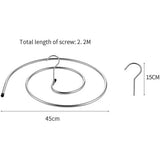 QU/2 pcs Clothes Drying Rack Stainless Steel Laundry Holder Spiral Hanger for Blankets, Sheets, V1237-ZY-203-4594