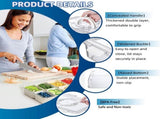 8-Compartment Sealed Snack Organizer with Handle for Fridge, Picnic & Kitchen Storage BPA-Free V1107-CS-CFTLSNH