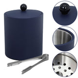 Navy Stainless Steel Ice Bucket Insulated Lid Tong for Bar Use V1366-AZ2-W-12161