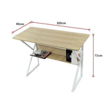 Wood & Metal Computer Desk with Shelf Home Office Furniture V63-834371