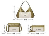 Women's Soft Leather Tote Bags 3pcs Fashion Handbag Wallet Shoulder Purse Set V1263-JX-3525