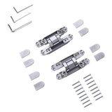Hidden Door Hinges 180&deg Heavy Duty 3D Adjustable Silver 40kg V63-954941