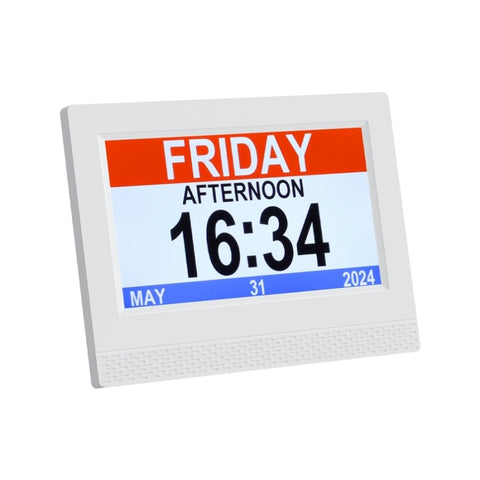 Artiss 7" Digital Day Clock Calendar Alarm White DDC-7INCH-WH