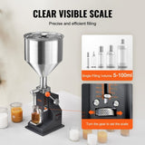 VEVOR Manual Paste Liquid Filling Machine, 5-100ml Bottle Filler, Adjustable Bottle Filling Machine, V952-LSGYTGZJSD517ZMNVV0