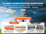 5 Gallon Vacuum Upgraded Tempered Glass Lid Vacuum Degassing 304 Stainless Steel V952-JSZKTJS5GALLH3CGUV0