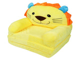 Kids Sofa Yellow Cartoon Animal Style Foldable Wide Handle Soft Breathable Toddler Chair for Reading V1294-YM0901-3116230007111